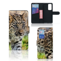 Huawei P40 Pro Telefoonhoesje met Pasjes Baby Luipaard - thumbnail