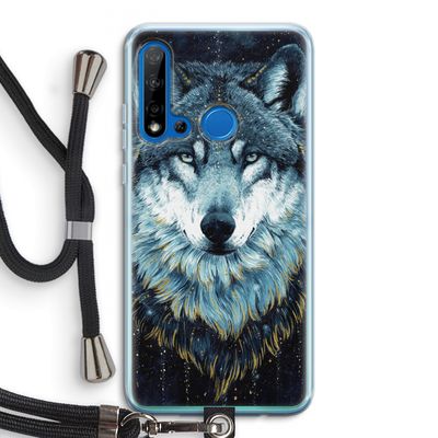 Darkness Wolf: Huawei P20 Lite (2019) Transparant Hoesje met koord