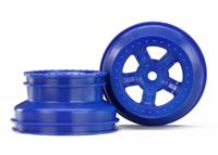 Traxxas - Wheels, SCT blue, beadlock stye, dual profile (TRX-7673)