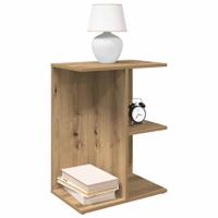 Nachtkastjes 2 st 46,5x29x61 cm bewerkt hout artisanaal eiken