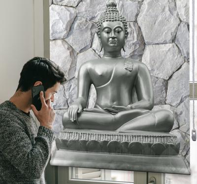 Zen rolgordijnën Steen effect boeddha