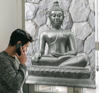 Zen rolgordijnën Steen effect boeddha