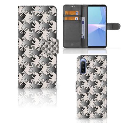 Sony Xperia 10 III | Telefoonhoesje | Met pasjeshouder | Salamander Grey