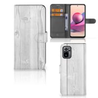 Xiaomi Redmi Note 10S | 10 4G | Poco M5s | Book Style Case | White Wood | Portemonnee hoesje