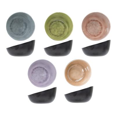 Cosy & Trendy tapas / snack schaaltjes Streetfood - 6x stuks - melamine - multi kleuren - 12 x 8 cm