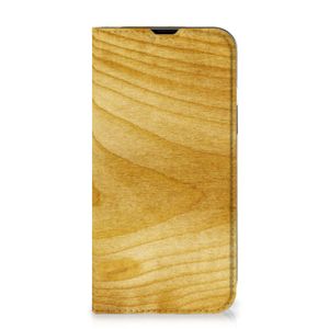 iPhone 14 Book Wallet Case Licht Hout