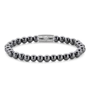Rebel and Rose RR-6DV02-S Rekarmband Beads Grey Silver Shine DV 6 mm