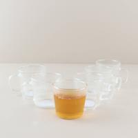 OTIX Koffiekopjes - Glazen - met Ribbel - Reliëf - Koffietassen - Set van 6 - 150ml - Glas - ROSE - thumbnail