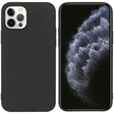 AccezzColor Case voor Apple iPhone 12 (Pro) Telefoonhoesje Zwart