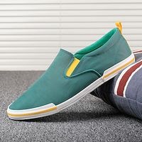 Voor heren Sneakers huu retireti Comfortabele schoenen Klassiek Casual Brits Dagelijks PU Comfortabel Anti-slip Instapper Zwart Donkergroen Oranje Lente Herfst miniinthebox