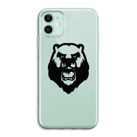 Angry Bear (black): iPhone 11 Transparant Hoesje