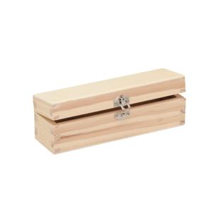 Houten schatkistje met sluiting en deksel - 17 x 5 x 5 cm - Sieraden/spulletjes/sleutels