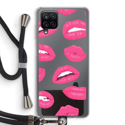 Bite my lip: Samsung Galaxy A12 Transparant Hoesje met koord