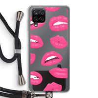 Bite my lip: Samsung Galaxy A12 Transparant Hoesje met koord