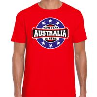 Have fear Australia is here / Australie supporter t-shirt rood voor heren