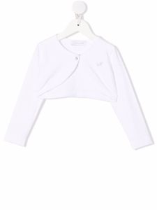 Monnalisa cardigan crop à logo - Blanc