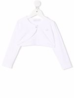 Monnalisa cardigan crop à logo - Blanc