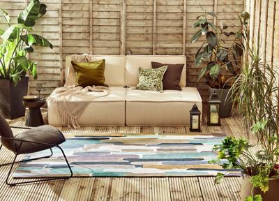 Harlequin - Trattino-Sea Glass outdoor 444804 - 140x200 cm Vloerkleed