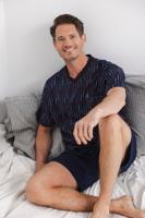 Katoenen heren shortama streepjes