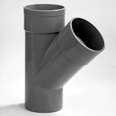 Pvc t-stuk 45 2xm/1xsp 75mm
