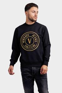 Versace Jeans Couture V Emblem 3D Embro Sweater Heren Zwart/Goud - Maat S - Kleur: Zwart | Soccerfanshop