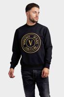 Versace Jeans Couture V Emblem 3D Embro Sweater Heren Zwart/Goud - Maat S - Kleur: Zwart | Soccerfanshop - thumbnail