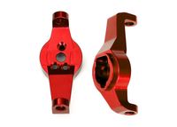 Caster blocks, 6061-T6 aluminum (red-anodized), left and right (TRX-8232R)