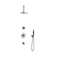 Hotbath Cobber - Inbouw Regendoucheset - Chroom - 2 Stopkranen - Thermostatisch - Plafondbuis 15 cm - Hoofddouche 200 mm - Staafhanddouche - Waterbesparend