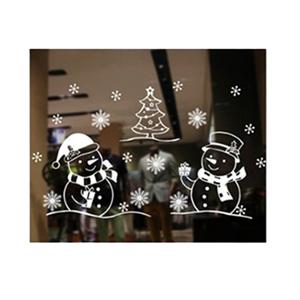 Kerst decoratie raamsticker - sneeuwdecoratie - 72 x 54 cm - raamversiering