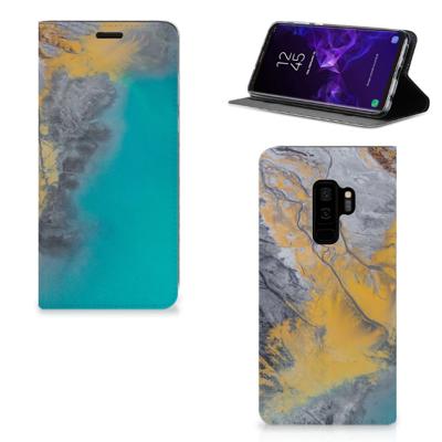 Samsung Galaxy S9 Plus | Standcase | Marble Blue Gold