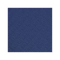 16x Luxe 3-laags servetten met patroon donker blauw 33 x 33 cm - Feestservetten