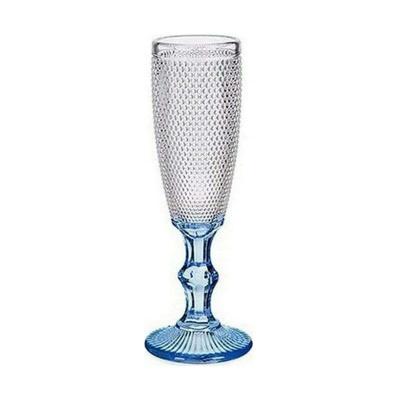 Champagneglas Vivalto PR05720ZD/BHA6 BLUE PR05720ZD/BHA6 BLUE Blauw Transparant Glas 180 ml Punten (6 Stuks)