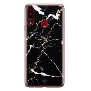 Samsung Galaxy A20s siliconen hoesje - Marmer zwart