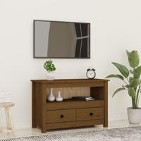 Tv-meubel 79x35x52 cm massief grenenhout honingbruin - thumbnail