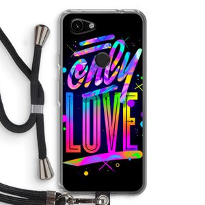 Only Love: Pixel 3a Transparant Hoesje met koord