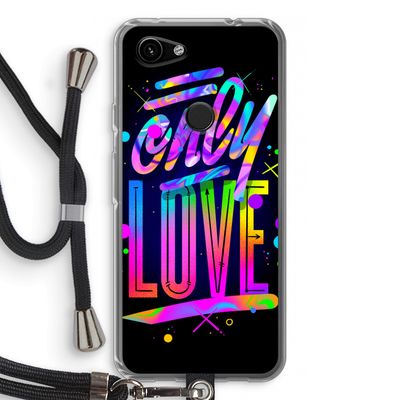 Only Love: Pixel 3a Transparant Hoesje met koord