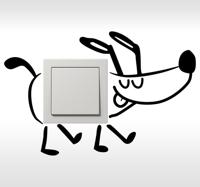 Adhesivo decorativo interruptor perro paseo Adhesivo decorativo interruptor perro paseo