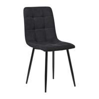 Eetkamerstoel chenille - zwart - 90x53.5x44.5 cm