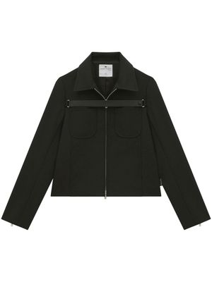 Courrèges veste crop à fermeture zippée - Noir