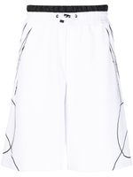 Plein Sport short Scratch à taille élastiquée - Blanc