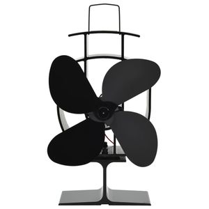 VidaXL Kachelventilator met 4 vinnen zwart