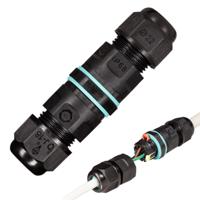 Kabelverbinder I connector - Voor kabels van 5 tot 10 mm - voor buiten en binnen - Zwart Kabelverbinder I connector - Voor kabels van 5 tot 10 mm - voor buiten en binnen - Zwart