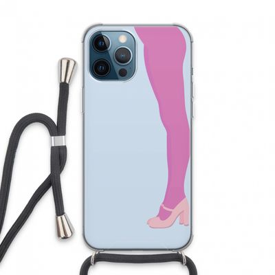 Pink panty: iPhone 13 Pro Max Transparant Hoesje met koord