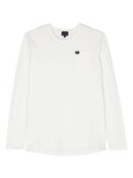 Fay Kids t-shirt en coton à patch logo - Blanc