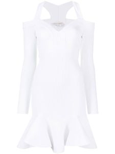 Alexander McQueen robe en maille à col v - Blanc