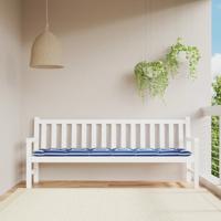 VidaXL Tuinbankkussen gestreept 200x50x7 cm stof wit en blauw VidaXL Tuinbankkussen gestreept 200x50x7 cm stof wit en blauw