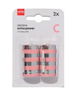 HEMA C alkaline extra power batterijen - 2 stuks