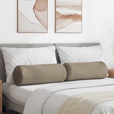 Bolster Kussens 2 pcs Taupe 25 x 70 cm Microvezel Stof Bolster Kussens 2 pcs Taupe 25 x 70 cm Microvezel Stof