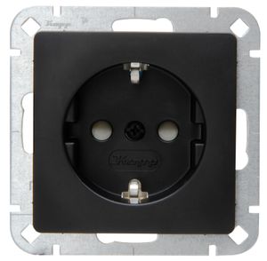 Kopp HK05 - stopcontact 1-voudig geaard mat-zwart inbouw