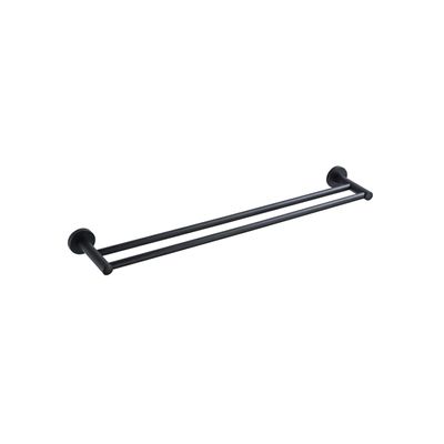 Fortifura Calvi Handdoekhouder - dubbel - rond - Mat Zwart SW639934